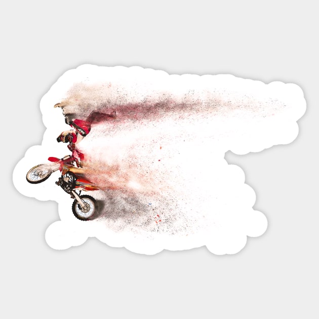 Sandstorm Motocross Biker Sticker by TortillaChief